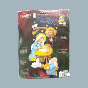 Bucilla Nativity Felt Stocking Kit: Joy to the World, Vintage Uncut